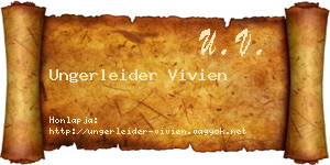 Ungerleider Vivien névjegykártya